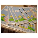 Assorted Decorative Table Mats - Easter Bunny & Floral Octagon Sets