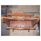 Vintage 2-Tier Wooden Standing Magazine / Book Rack