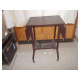 Vintage Metal Typewriter Table with Folding Leaf