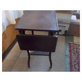 Vintage Metal Typewriter Table with Folding Leaf