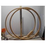 Vintage Sewing & Craft Lot: Patterns, Embroidery Hoops, and Woven Basket