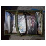 Vintage Sewing & Craft Lot: Patterns, Embroidery Hoops, and Woven Basket