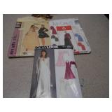 Vintage Sewing & Craft Lot: Patterns, Embroidery Hoops, and Woven Basket