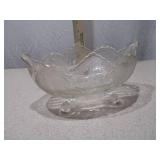 Vintage Jeannette Glass "Lombardi" Gold-Trimmed Bowl with Curled Feet