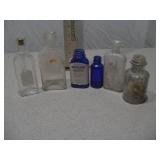 Vintage Apothecary & Medicinal Glass Bottle Collection - Cobalt Blue & Clear