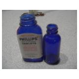 Vintage Apothecary & Medicinal Glass Bottle Collection - Cobalt Blue & Clear