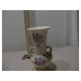 Vintage Ceramic Vase Collection & Wooden Candle Pillar Set