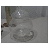 Clear Glass Apothecary Jar with Lid & Decorative Metal Picture Frame