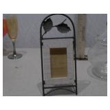 Clear Glass Apothecary Jar with Lid & Decorative Metal Picture Frame