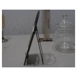 Clear Glass Apothecary Jar with Lid & Decorative Metal Picture Frame