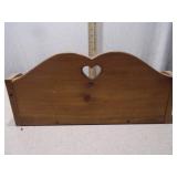 Vintage Pine Heart-Cutout Wall Shelf / Organizer