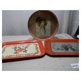 Vintage Lithographed Tin Trays - Assorted Collection
