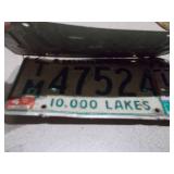Vintage Minnesota License Plates and Storage Tin