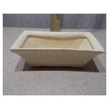White Ceramic Rectangular Planter / Bonsai Pot