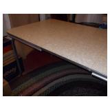 Expandable Vintage Ceramic Top Dining Table with Leaf