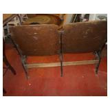 Vintage Two-Seat Folding Theater Bench