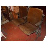 Vintage Two-Seat Folding Theater Bench