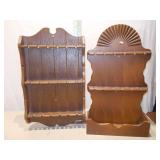 Pair of Vintage Solid Pine Spoon Display Shelves