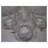 Vintage Indiana Glass Harvest Grape Snack Set