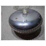 Pressed Glass Serving Set & Metal Accessories - 3 Pieces