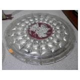 Vintage Ornate Glass Serving Trays - 2 Pieces