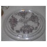 Vintage Ornate Glass Serving Trays - 2 Pieces