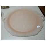 Pink Depression Glass Serving Set - 2 Pieces