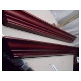 Decorative Mahogany-Finish Floating Wall Shelves - 2 Pieces