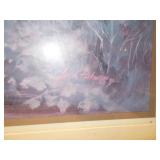 Vintage Lee K. Parkinson "Misty Morning" Red Barn Framed Print