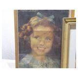 Lot of 2 Vintage Framed Prints - Shirley Temple Sunday News & Musical Angel Cherub