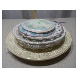Decorative Porcelain Plates - Reticulated Borders & Gold-Tone Accents