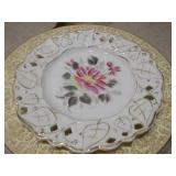 Decorative Porcelain Plates - Reticulated Borders & Gold-Tone Accents