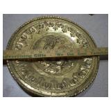 Pair of Ornate Embossed Metal Decorative Wall Plates