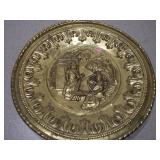 Pair of Ornate Embossed Metal Decorative Wall Plates