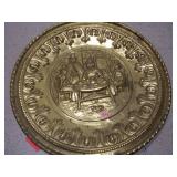 Pair of Ornate Embossed Metal Decorative Wall Plates