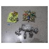 Large Vintage Jewelry & Accessory Lot - Statement Necklaces, Articulated Brooch & Cuff