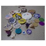 Large Vintage Pinback Button & Badge Collection - Various Themes