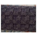 Textured Woven Area Rug – Dark Gray Basketweave Pattern