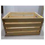 Natural Wood Slatted Crate – Decorative Storage Box