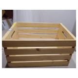 Natural Wood Slatted Crate – Decorative Storage Box