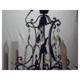 St. Peter Doctor’s Estate: 5-Light Ornate Wrought Iron & Crystal Chandelier