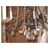 St. Peter Doctor’s Estate: 5-Light Ornate Wrought Iron & Crystal Chandelier