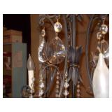 St. Peter Doctor’s Estate: 5-Light Ornate Wrought Iron & Crystal Chandelier