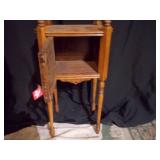 Antique Oak Humidor Side Table with Cabinet