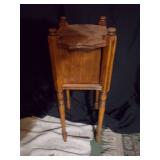 Antique Oak Humidor Side Table with Cabinet