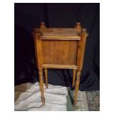 Antique Oak Humidor Side Table with Cabinet