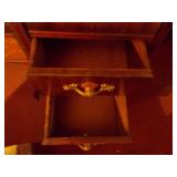 Antique Art Deco Vanity with Round Mirror and Matching Stool
