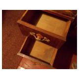 Antique Art Deco Vanity with Round Mirror and Matching Stool