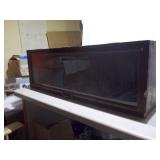 Vintage Wooden Tabletop Display Case with Glass Panel Door