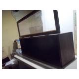 Vintage Wooden Tabletop Display Case with Glass Panel Door